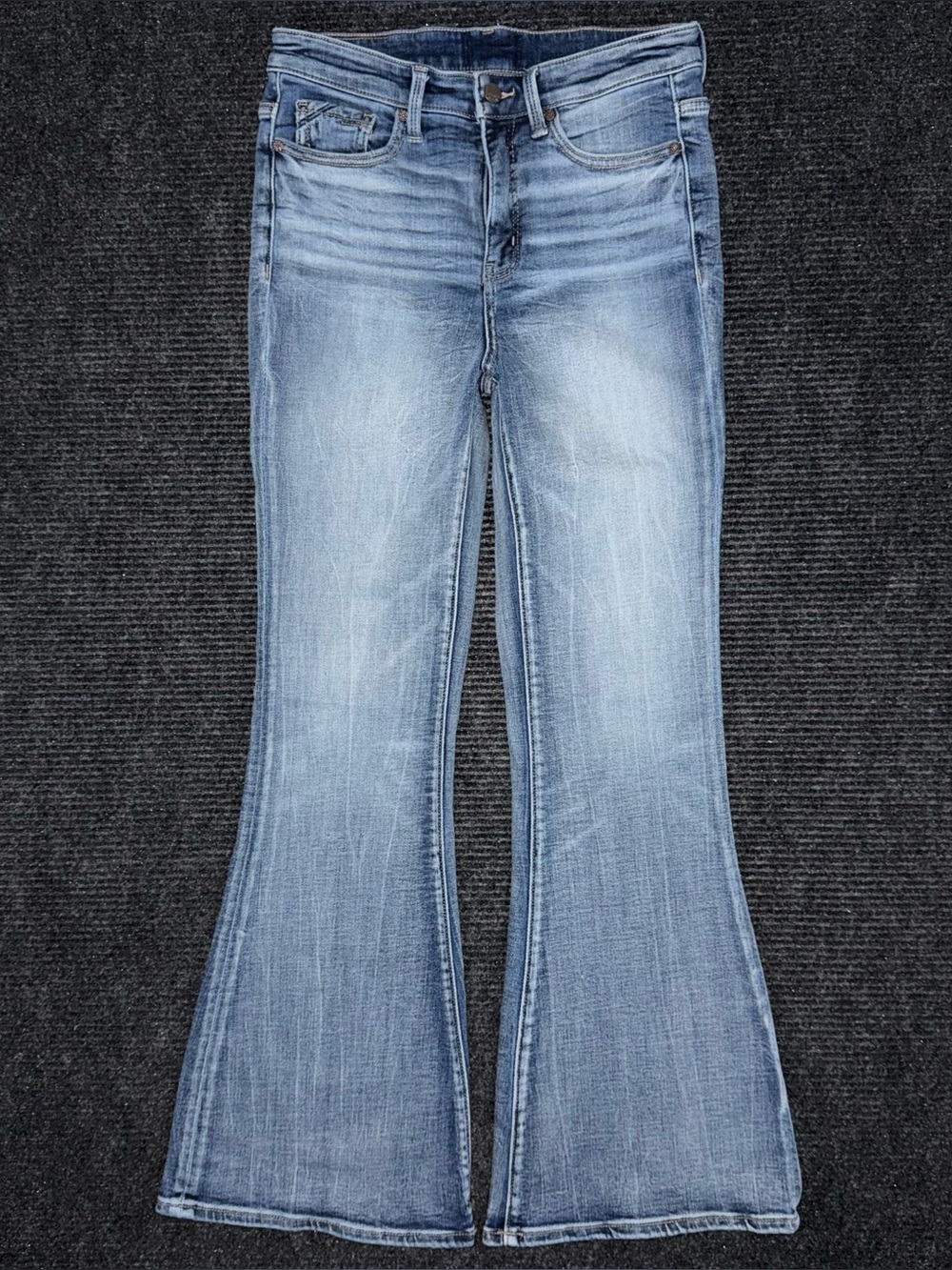 Buckle Black Fit No 75 Flare Leg Stretch Jeans 27 x 31 High Rise BBW1456R Boho